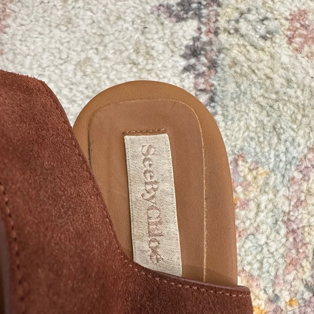 Brown Suede Lace-Up Women's Sandals - Picture 4 of 5